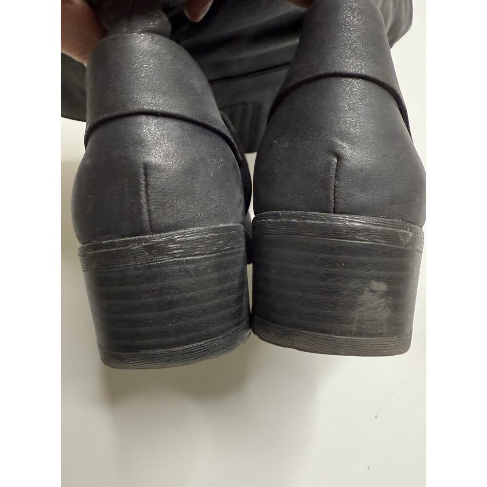 JustFab Charcoal Moto Boots - Picture 4 of 6